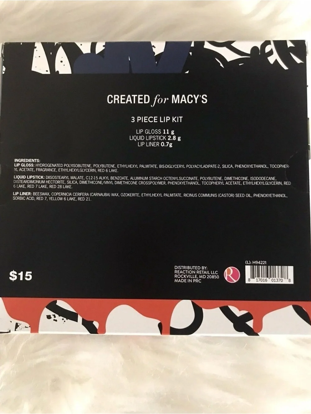 Macy's Red Lipstick, Red Lip Liner & Clear Gloss Set